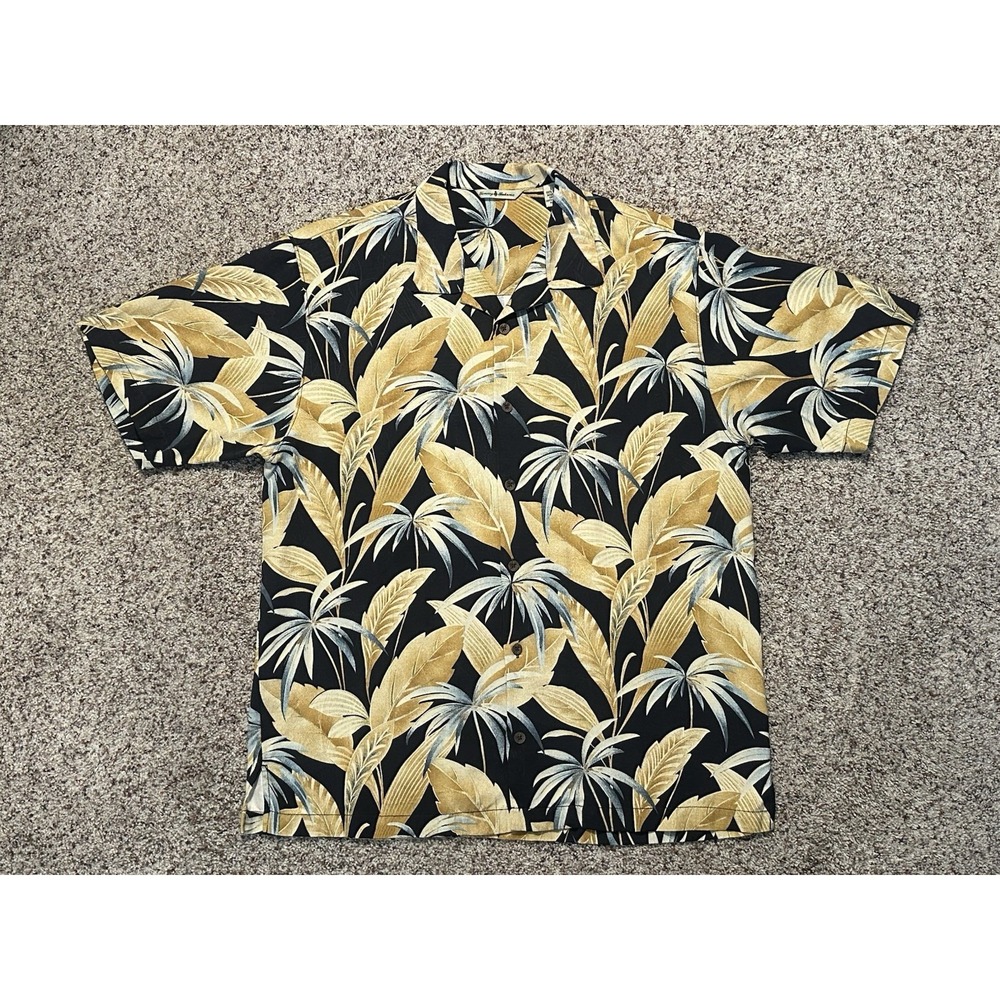 Tommy Bahama Silk Hawaiian Short Sleeve Button Up Shirt Men's Large
